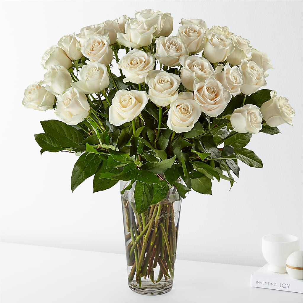 Long Stem White Rose Bouquet – Fleuristerie Marie-chantal, Shawinigan PQ