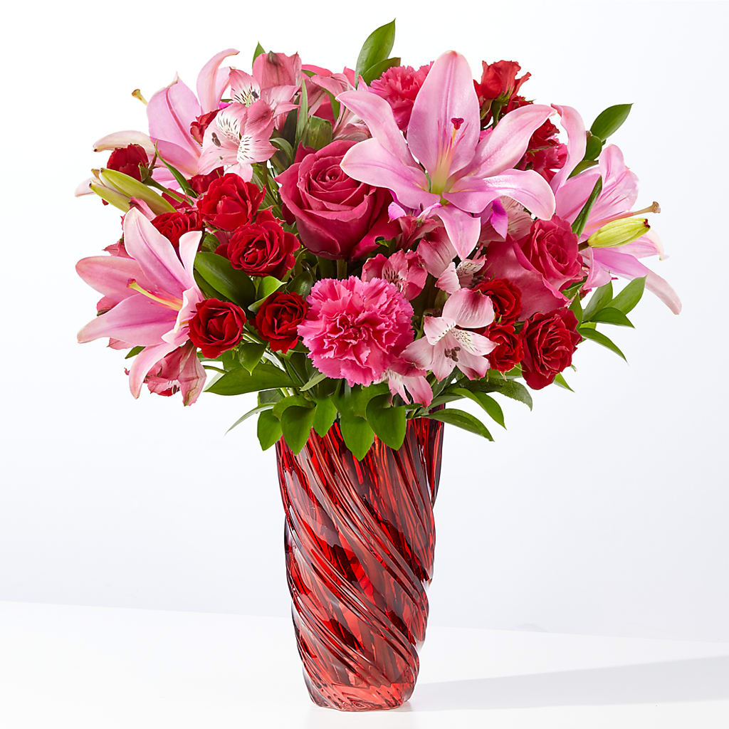 In Love Bouquet with Luxe Swirl Vase – Fleuristerie Marie-chantal, Shawinigan PQ