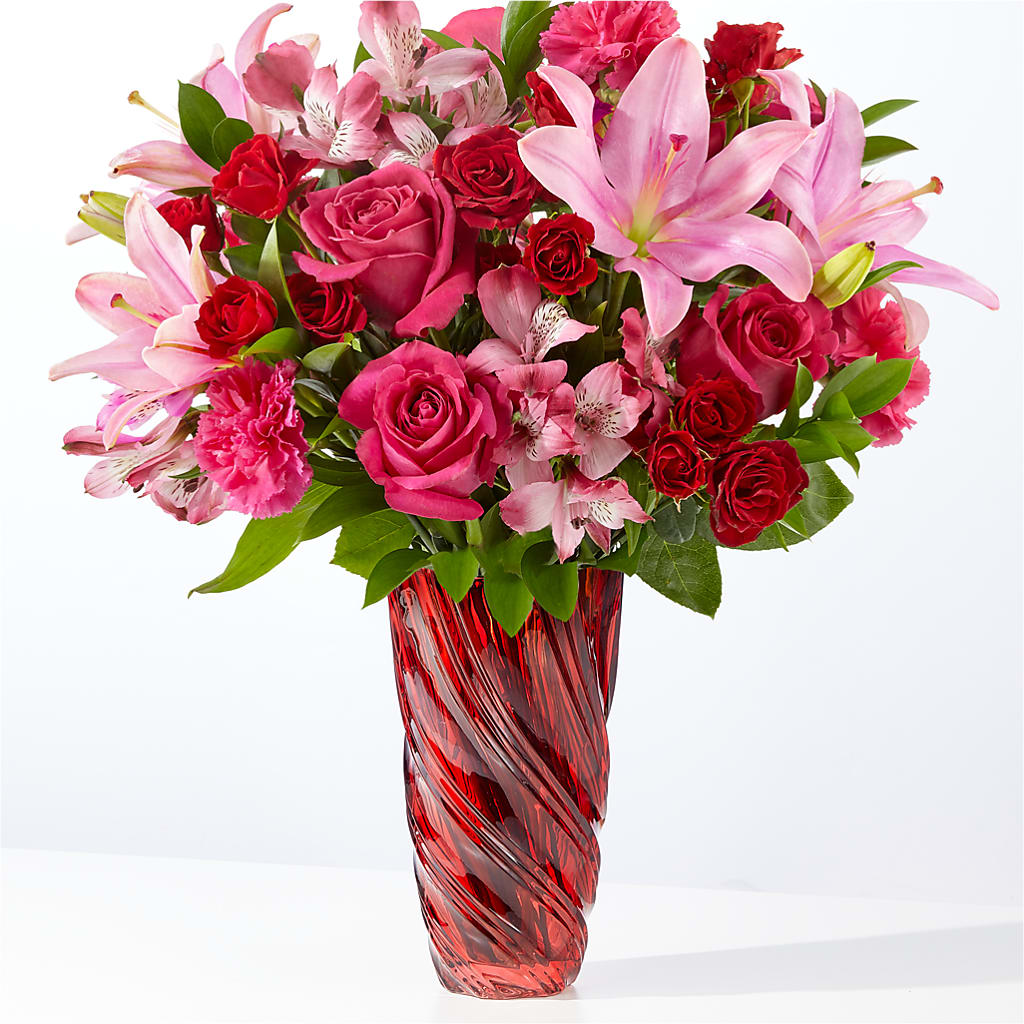 In Love Bouquet with Luxe Swirl Vase – Fleuristerie Marie-chantal, Shawinigan PQ