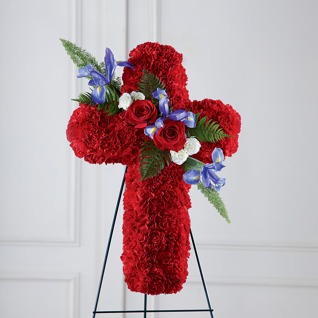 Faithful Hero Floral Cross – Fleuristerie Marie-chantal, Shawinigan PQ