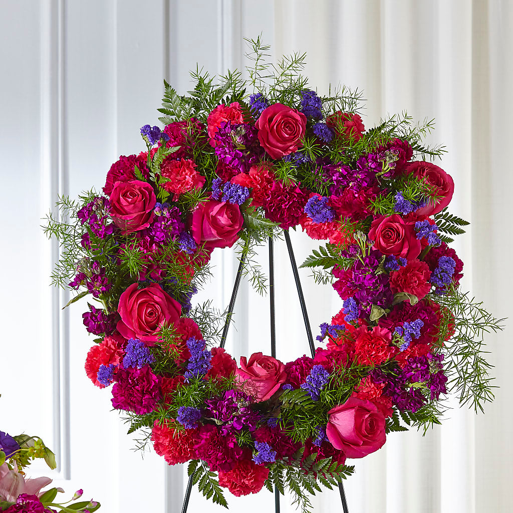 Calming Colors Wreath – Fleuristerie Marie-chantal, Shawinigan PQ