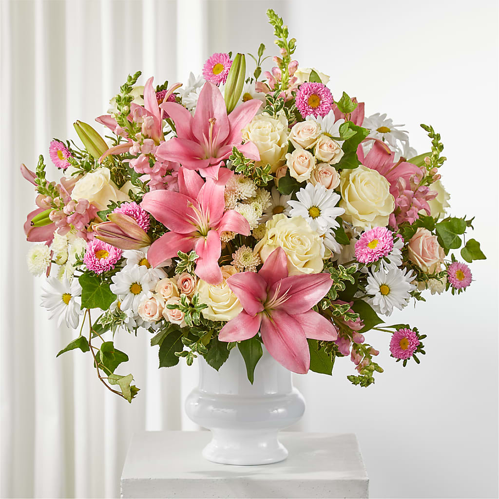 Empathetic Blooms Urn Arrangement – Fleuristerie Marie-chantal, Shawinigan PQ