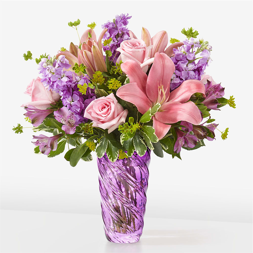 Precious Petals Bouquet with Luxe Swirl Vase – Fleuristerie Marie-chantal, Shawinigan PQ