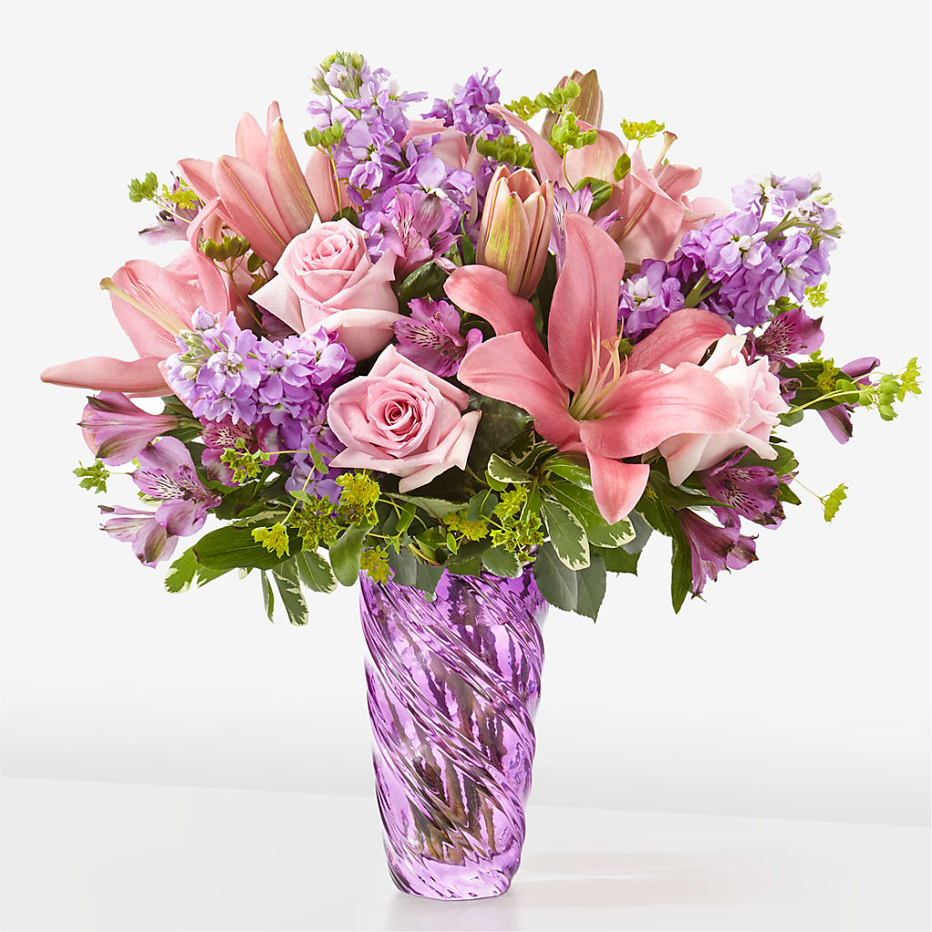 Precious Petals Bouquet with Luxe Swirl Vase – Fleuristerie Marie-chantal, Shawinigan PQ