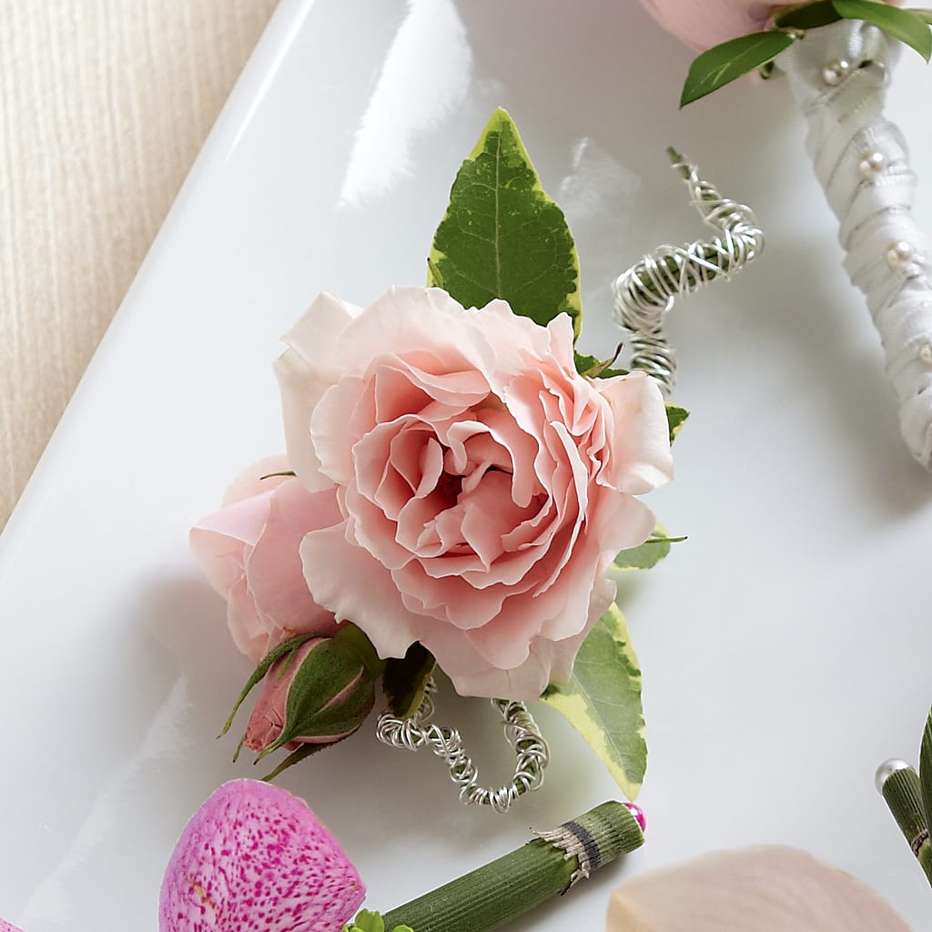 Pink Spray Rose Boutonniere – Fleuristerie Marie-chantal, Shawinigan PQ