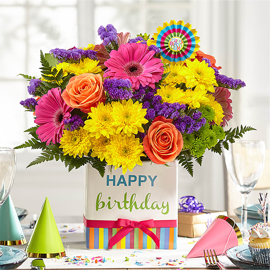 Birthday Brights Bouquet –  Fleuristerie Marie-chantal, Shawinigan PQ