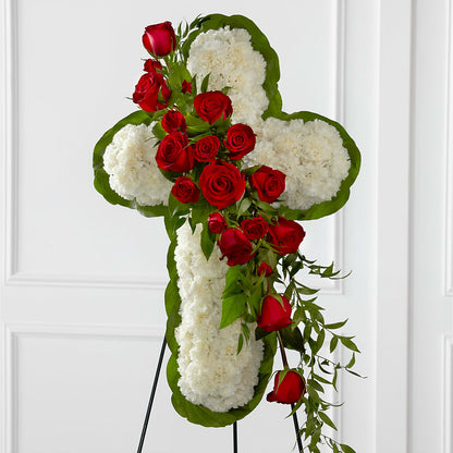 Floral Cross Easel –  Fleuristerie Marie-chantal, Shawinigan PQ