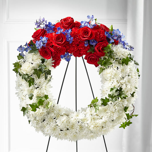 Patriotic Passion Wreath –  Fleuristerie Marie-chantal, Shawinigan PQ
