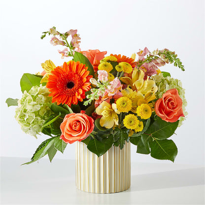 Autumn Sunshine Bouquet with Ivory Vase –  Fleuristerie Marie-chantal, Shawinigan PQ