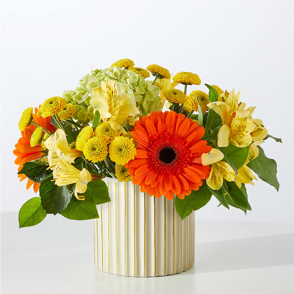 Autumn Sunshine Bouquet with Ivory Vase –  Fleuristerie Marie-chantal, Shawinigan PQ