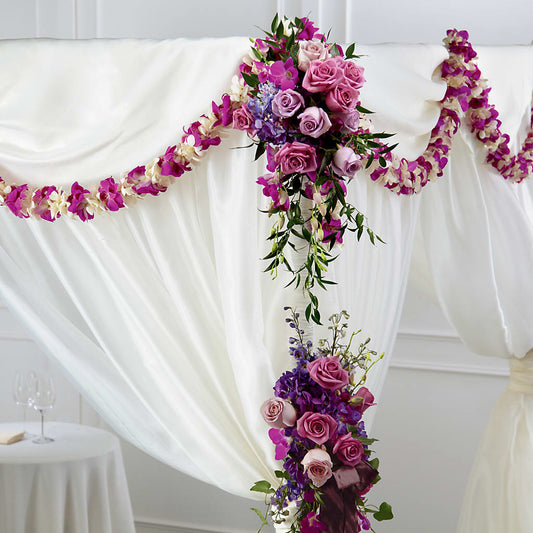 Décoration de la Chuppah en couleurs et en lumière